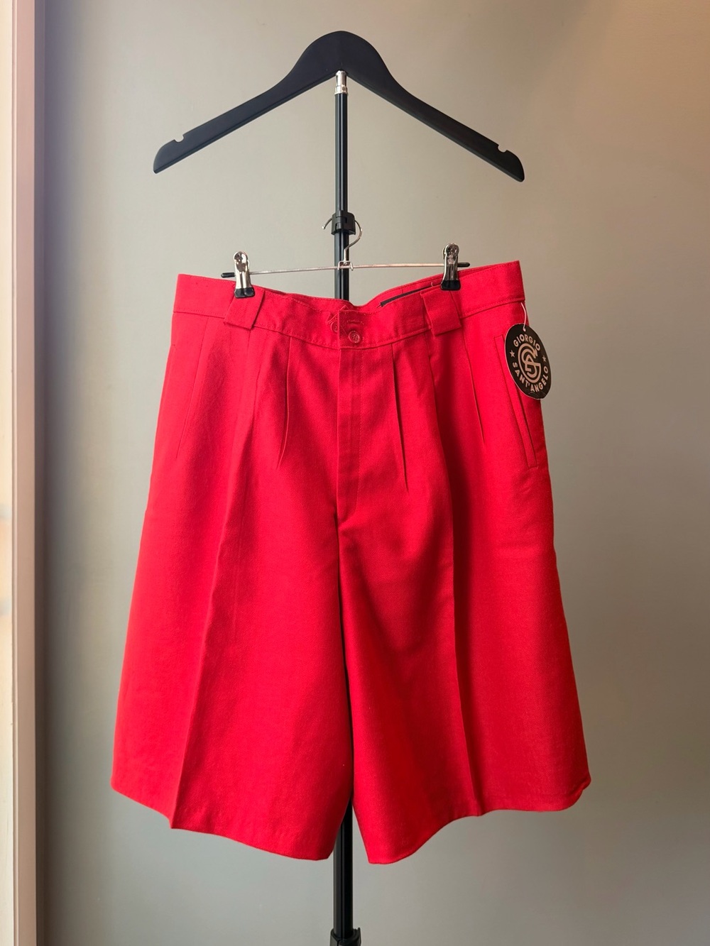 Vintage Giorgio Sant'Angelo Pleated Bermuda Shorts Wool NWT Retro Academia 70s